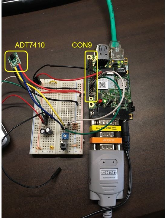 I2C接続温度センサー(ADT7410)実験基板